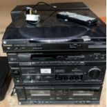 A Technics SA-X800L stereo stacking system with SL-J90 turntable,