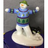 The Snowman 'Snowball Fight' by Coalport 176 of 350 with certificate and box 12cm wide x 13cm high