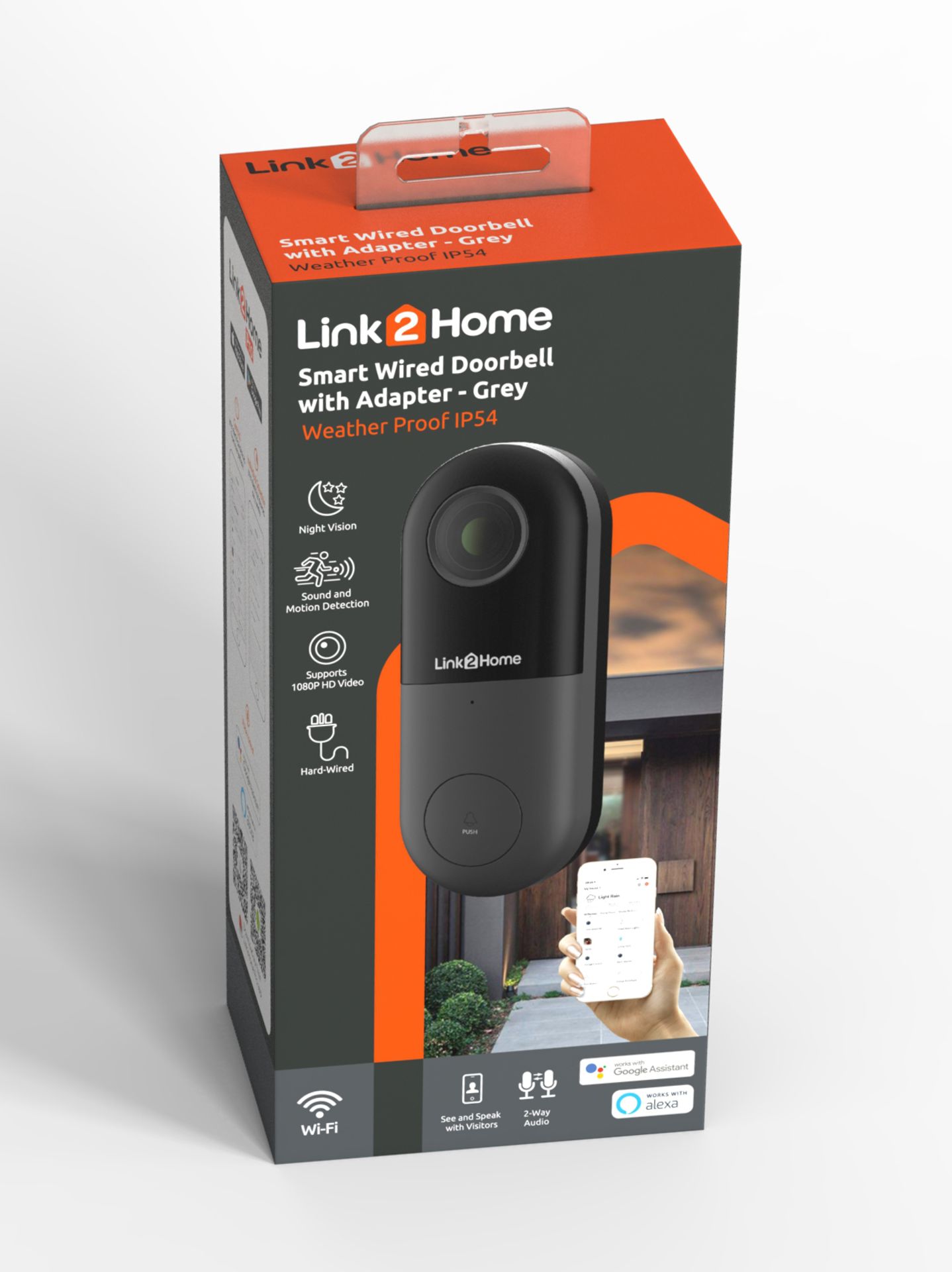 A Link2Home 'L2H BellWired' Hard Wired Doorbell/Camera - New, boxed stock RRP £99.
