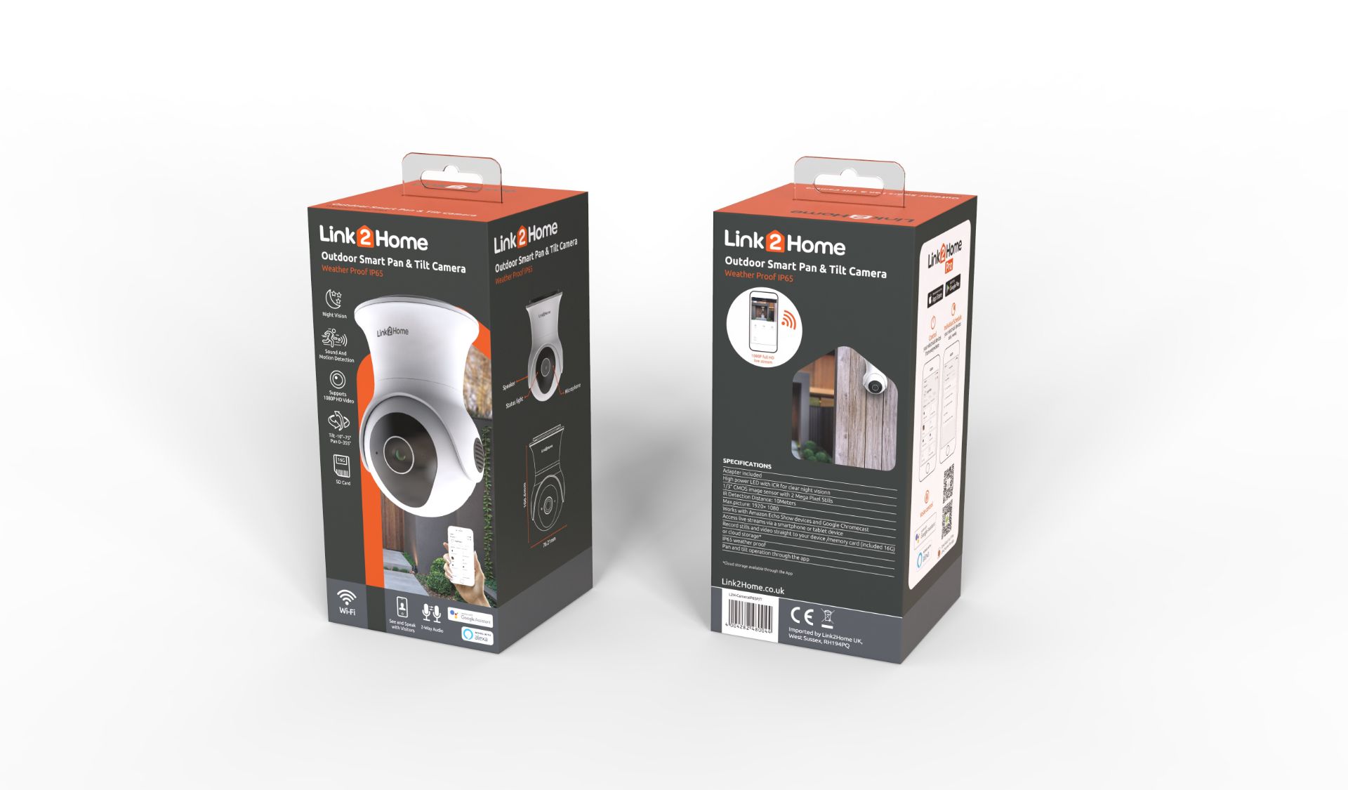 A Link2Home 'L2H-ODRCameraP/T' External Weatherproof Wi-Fi Camera with Pan and Tilt Operation - New, - Image 8 of 14