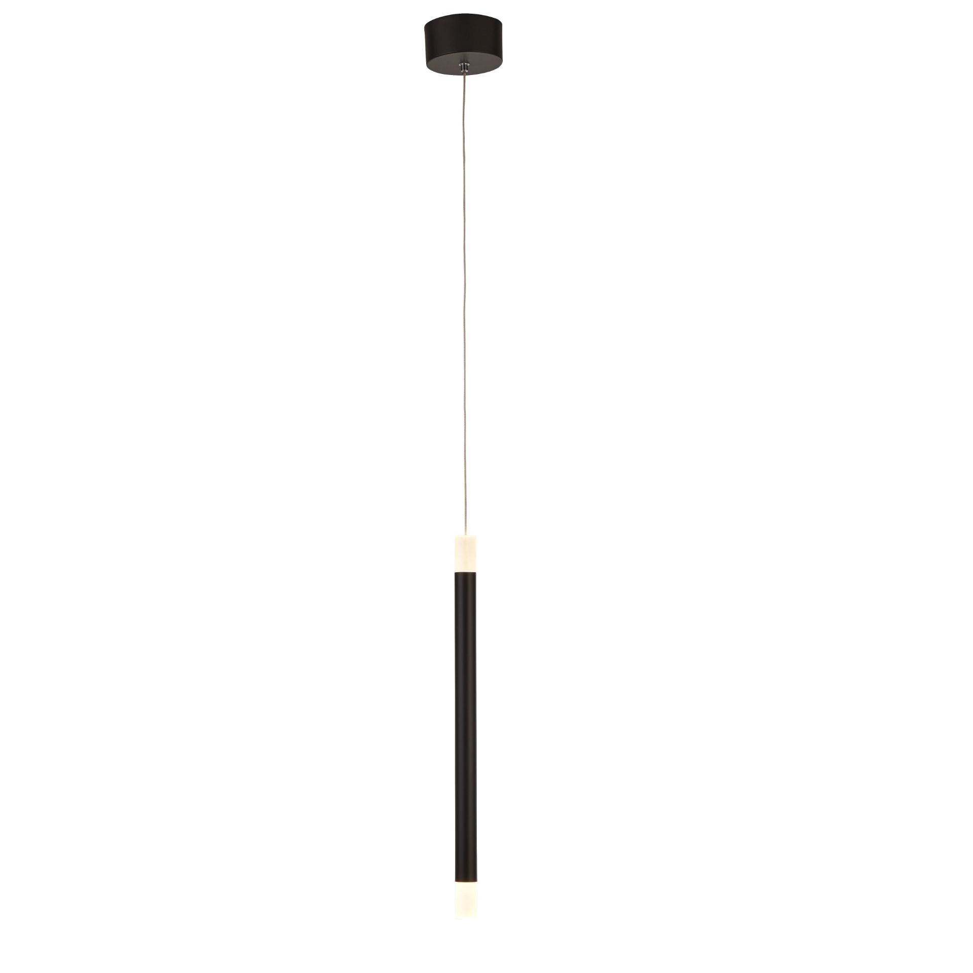 BRAND NEW MATT BLACK LED CEILING PENDANT, 12SM DIAMETER, 7W.