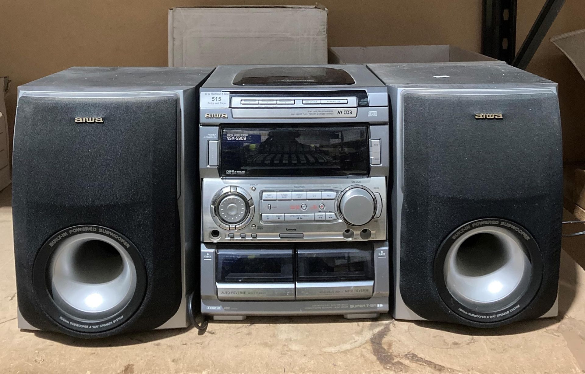 Aiwa NSX-S909 Digital Audio system complete with a pair of Aiwa SX-WNS909 (Location S1QA01)