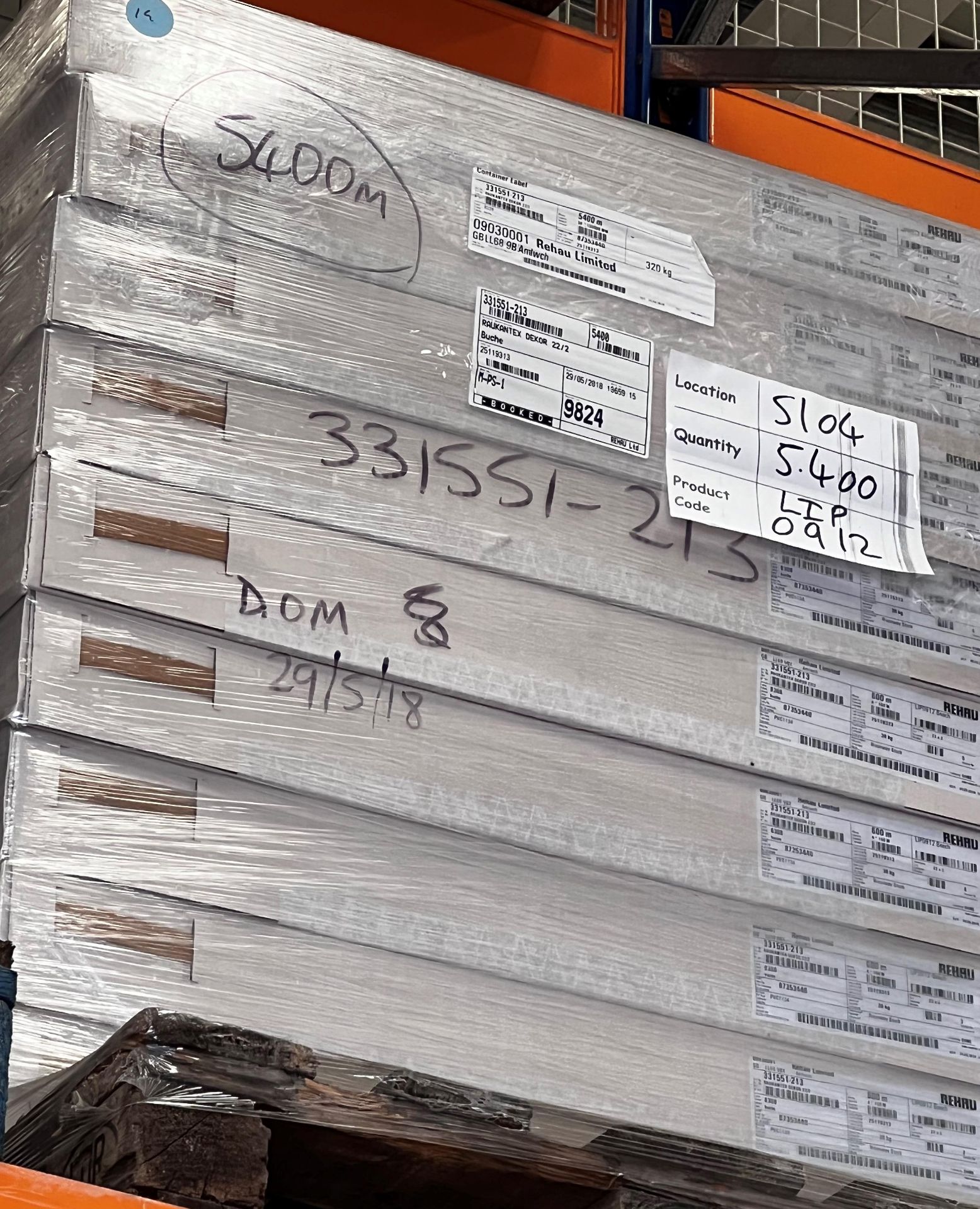 5,400m Beech PVC edge-banding,