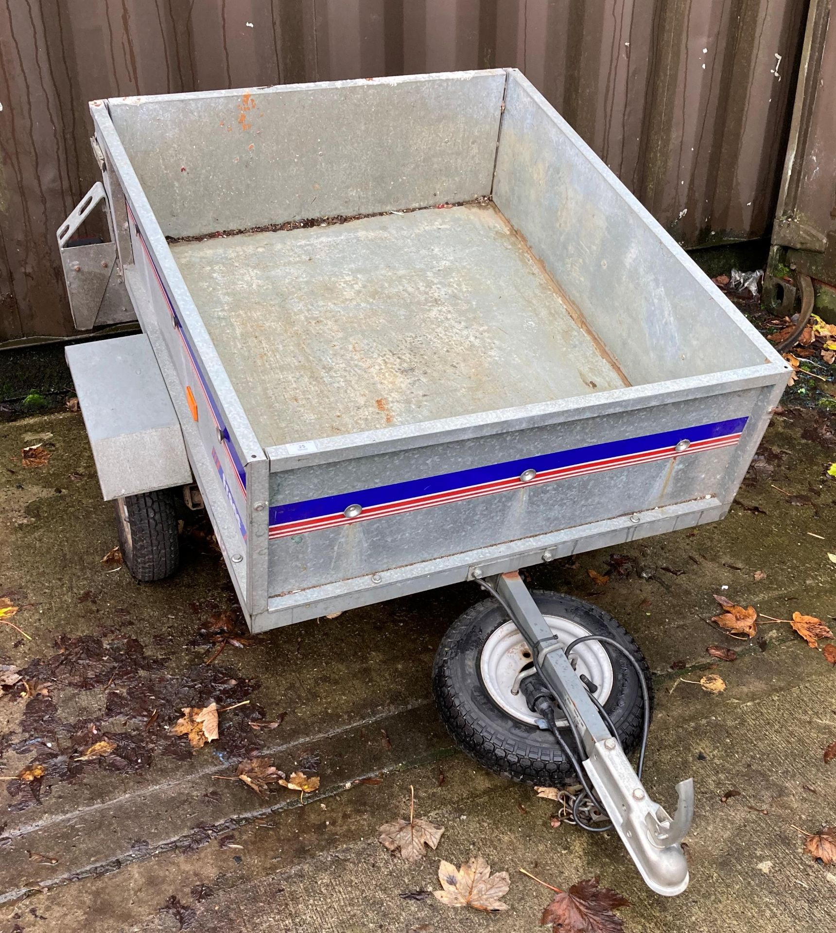 A Franc galvanised drop back single axle trailer, model GE118, gross weight 300kg,