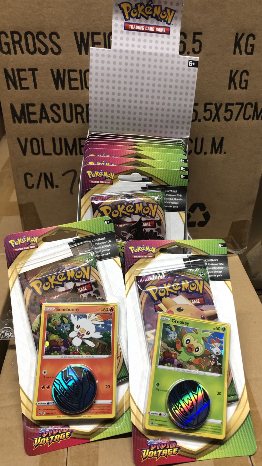 12 UNITS POKEMON TRADING CARD SETS 3 IN EACH PACK VIVID VOLTAGE