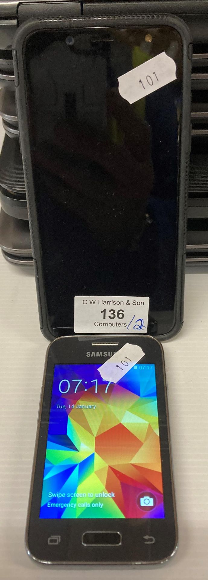 Samsung Galaxy A6 mobile phone and a Samsung Galaxy Young 2 mobile phone (2) (saleroom location