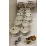 Forty pieces of Colclough Bone China ivy patterned tea service - side plates, cups, saucers,