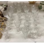 Assorted wine/spirit and liqueur glasses