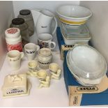 Fifteen items including two used Pyrex glass oven to table casseroles nos.