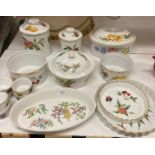 Sixteen pieces of Royal Worcester Evesham and other oven to tableware tureens,