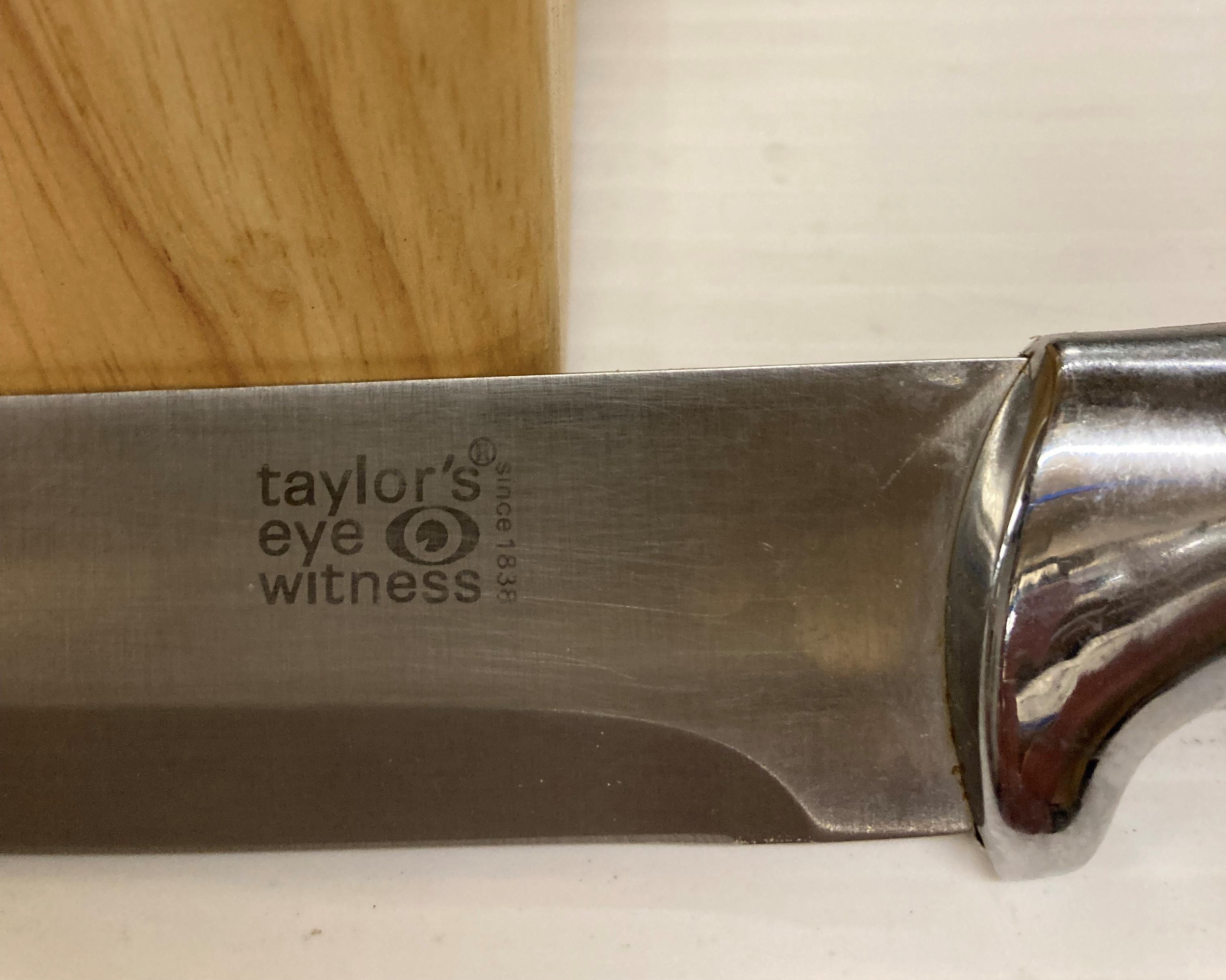 A wood knife block with five Taylor's Eye Witness kitchen knives (saleroom location: X13) - Image 2 of 2