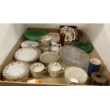 Contents to tray - Royal Albert Crown china part tea service with damages (nineteen pieces),