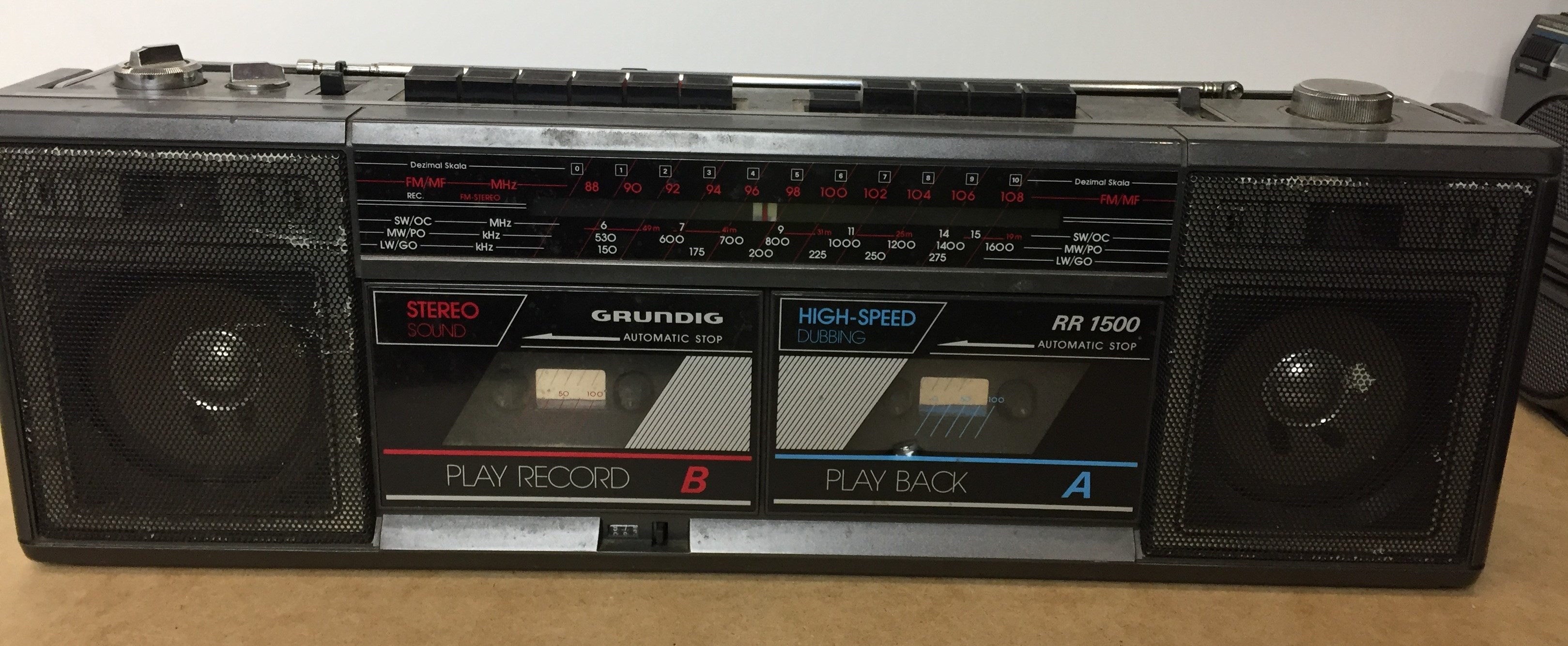 Two items - Grundig RR1500 twin tape cassette and radio, - Image 3 of 3