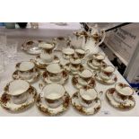 A Royal Albert 'Old Country Roses' 29 piece tea/coffee service comprising tea and coffee pots,