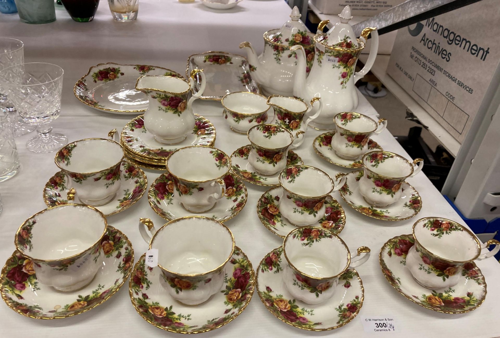 A Royal Albert 'Old Country Roses' 29 piece tea/coffee service comprising tea and coffee pots,