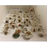 Contents to part of rack - forty pieces of assorted crested china by Florentine, J&S, Arcadian,