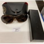 Pair of Ray Ban sunglasses by Luxottica complete with case and a Givenchy glasses case (2)