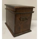 An oak table top box with lift lid,