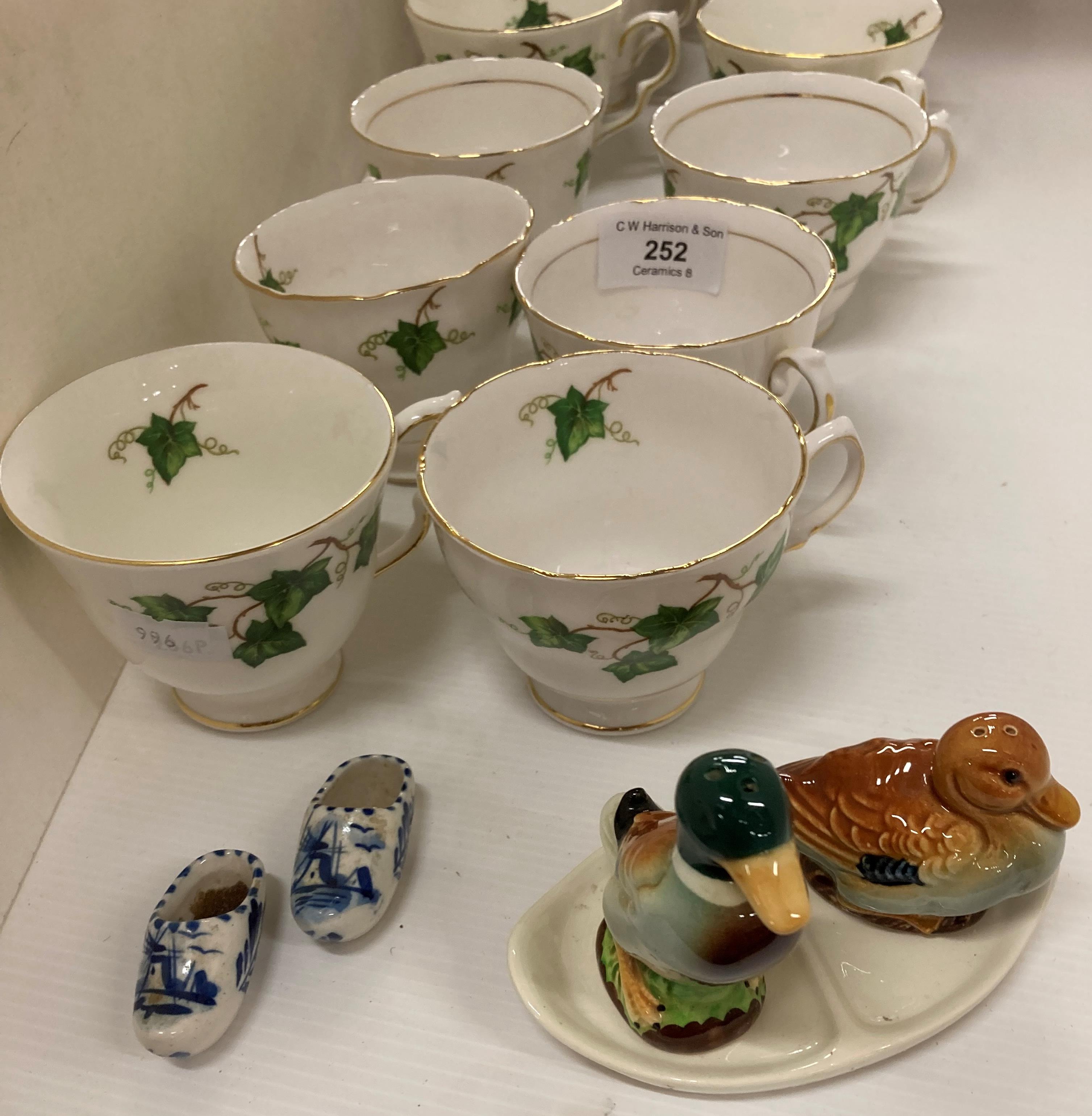 Forty pieces of Colclough Bone China ivy patterned tea service - side plates, cups, saucers, - Image 2 of 2