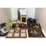 Twenty items including two sets of six Pimpernel Classic Black place mats and two sets of six
