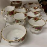 Twenty one piece Royal Albert Old Country Roses tea service, 6 side plates, 6 saucers, 6 cups,