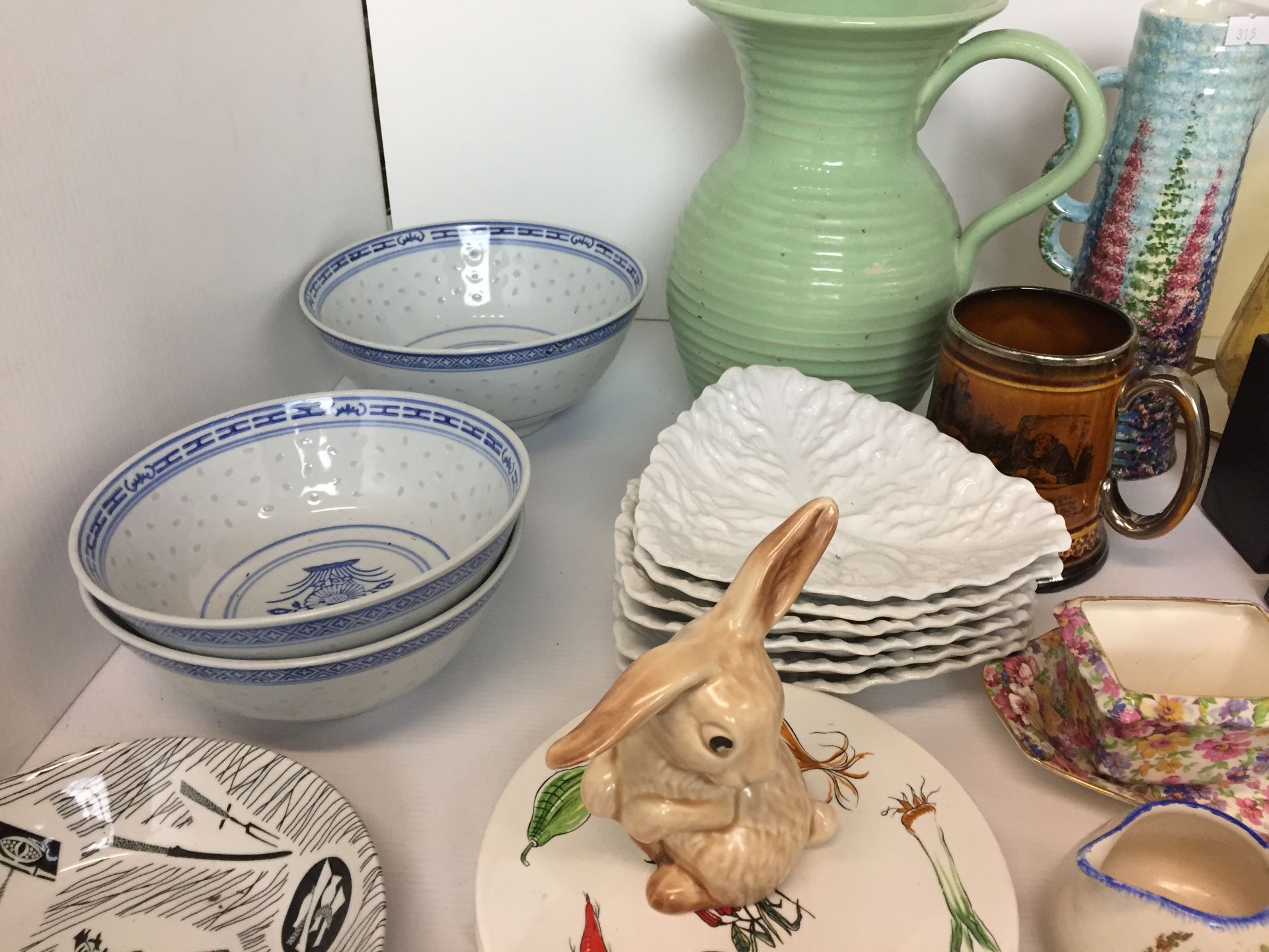 Thirty plus items including pair of black and white Ridgway Homemaker dishes 18cm diameter, - Image 3 of 5