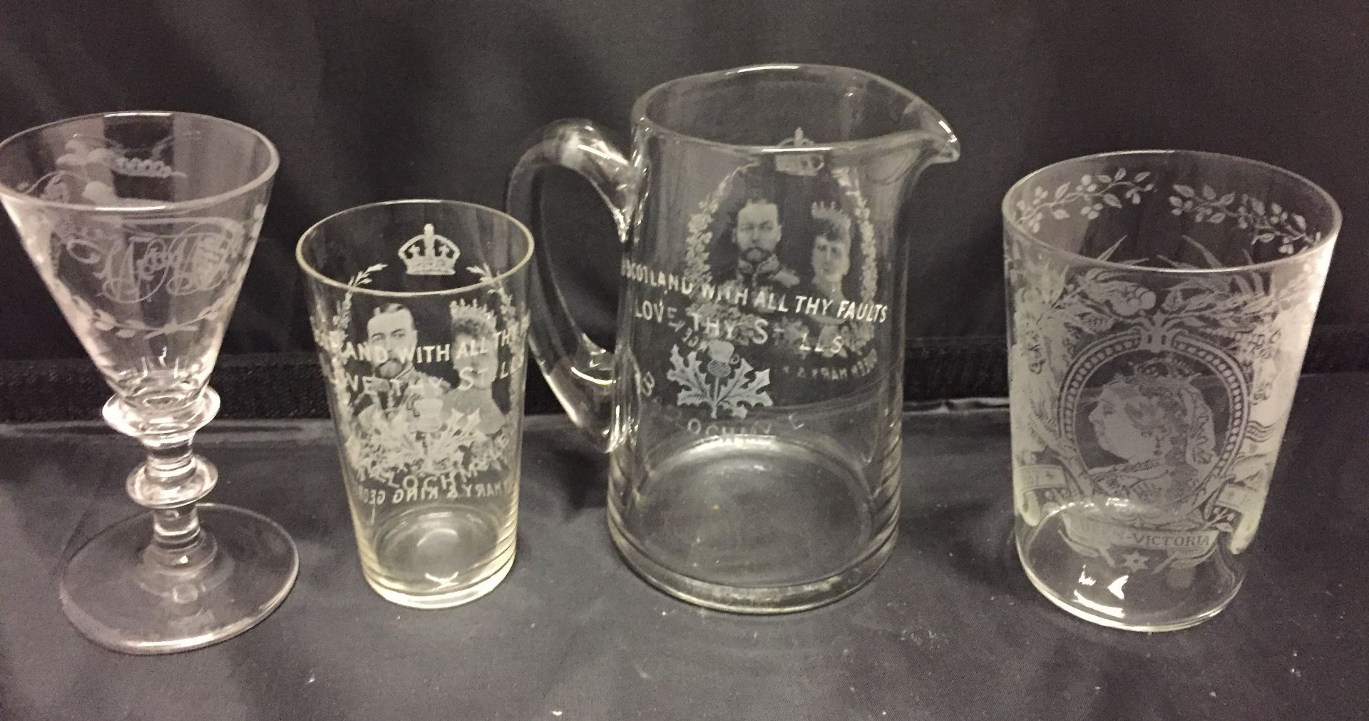 Fifty plus items of glassware including engraved glasses from late 1800s and early 1900s - Image 2 of 3