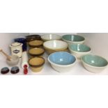 Sixteen items of kitchenware including six T G Green and Co mixing and 3 pudding bowls from 14cm to
