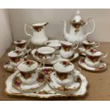 Nineteen piece of Royal Albert Old Country Roses tea/coffee service including coffee pot, large jug,