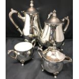 Four piece silver plated tea/coffee service (Saleroom location: T11)