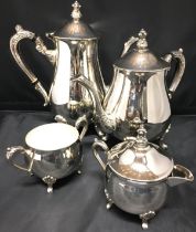 Four piece silver plated tea/coffee service (Saleroom location: T11)