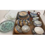 Twenty four items including seventeen pieces of Japanese lustre ware tea service (poor repair to