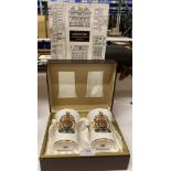 A pair of Mulberry Hall Fine Bone China Limited Edition beakers celebrating Queen Elizabeth II's