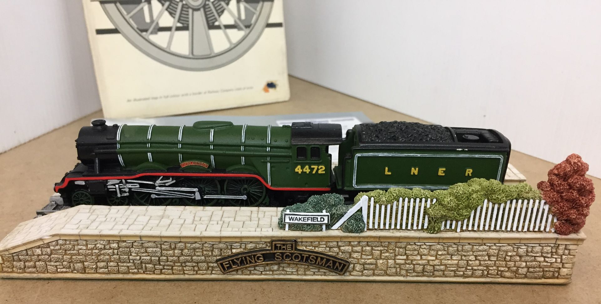 Two items - Lilliput Lane ceramic The Flying Scotsman at Wakefield Station 21cm long with - Image 2 of 3