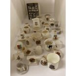 Contents to part of rack - thirty-five pieces of assorted crested china by W H Goss, Arcadian,