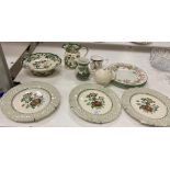 A Mason's Chatreuse patterned cake stand and matching jug,