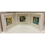 Tom Coventry, three small female nude watercolours, 14cm x 12cm,