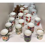 Twenty floral mugs by Queens, Tu, V.K.