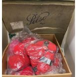 Box of knitting wool and a Pelso vintage pram canopy (Saleroom location: P01)