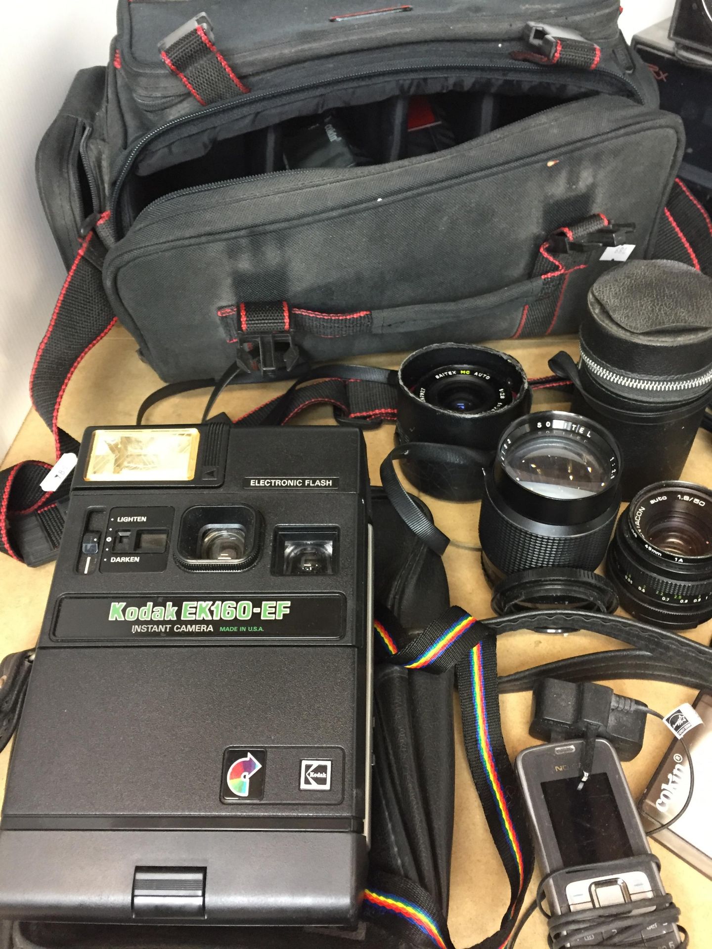 Ten plus items including three camera lenses, photographers bag, - Image 3 of 5