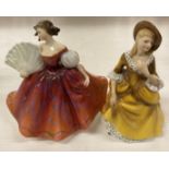 Royal Doulton figurine 'Sandra' ref no: HN2275 and 'First Waltz' ref no: HN2662 both approx 20cm