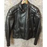 Black leather biker jacket (Saleroom location: on rail at S13) Further Information