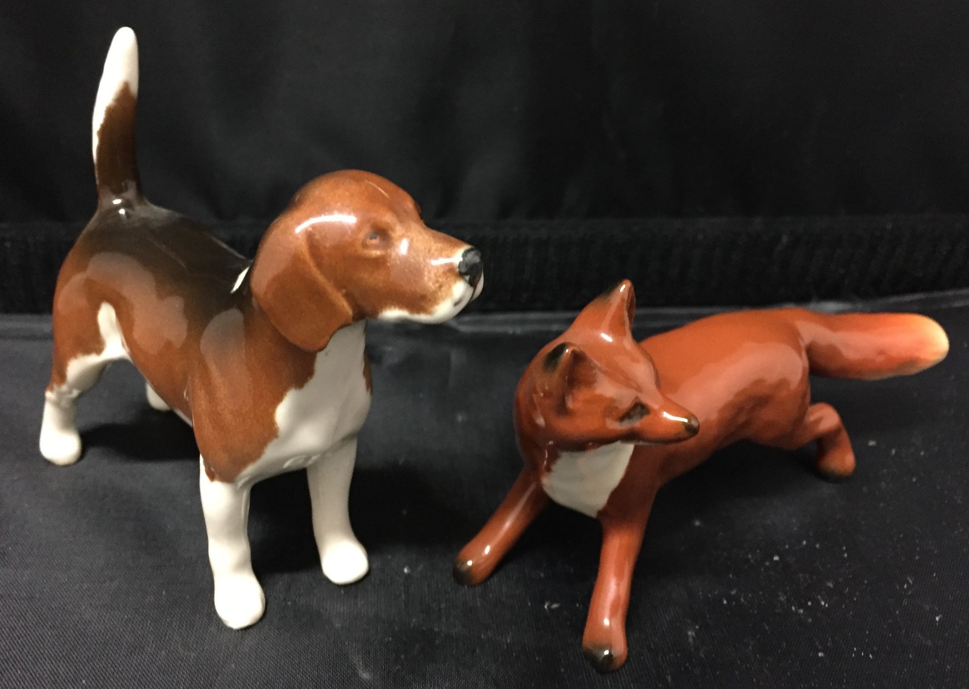 Six items including three Beswick dogs (one with missing tail) and fox, - Image 2 of 5