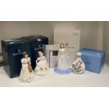 Four items - a Royal Doulton Gemstones figurine 'April - Diamond' complete with box and certificate
