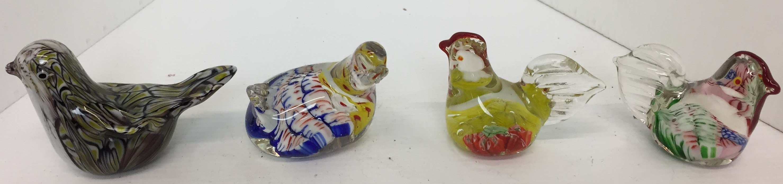 Eleven glass paperweights - ten birds from 4cm to 8cm high and one cat 5cm high (Saleroom - Image 3 of 4