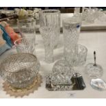 Assorted large glass vases and bowls (saleroom location: X11)