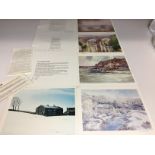 Five signed prints of Yorkshire scenes 26 x 20cm - all Yorkshire Building Society Christmas cards