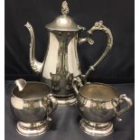 Three piece silver plated tea/coffee service (Saleroom location: T11)