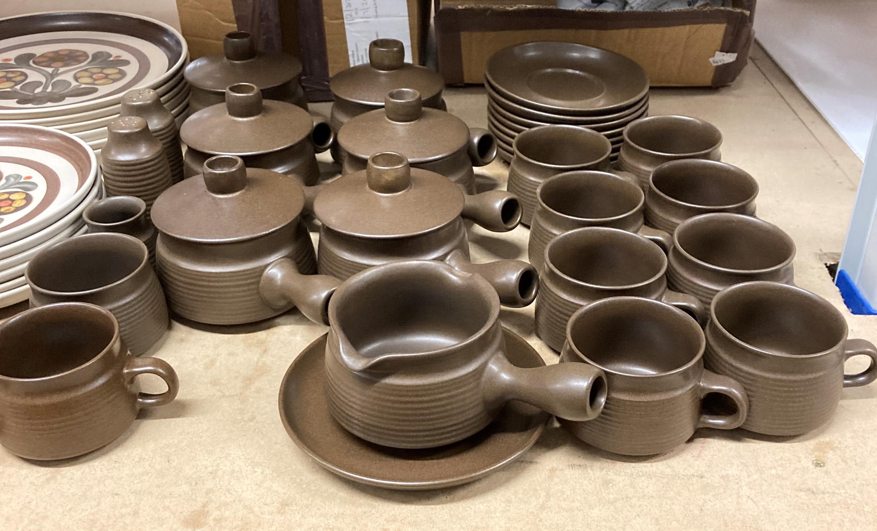 Thirty-three pieces of Denby brown pottery tableware including tureens (one cracked to bottom), - Image 4 of 5