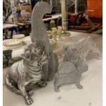 A silver coloured Bulldog, French Bulldog coaster holder,